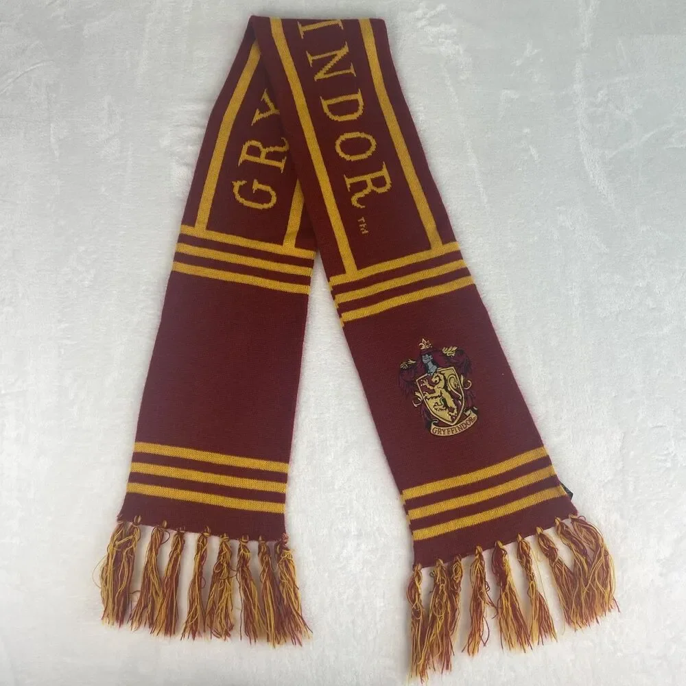 Harry Potter Gryffindor Scarf Red Yellow Logo Striped - Picture 3 of 7